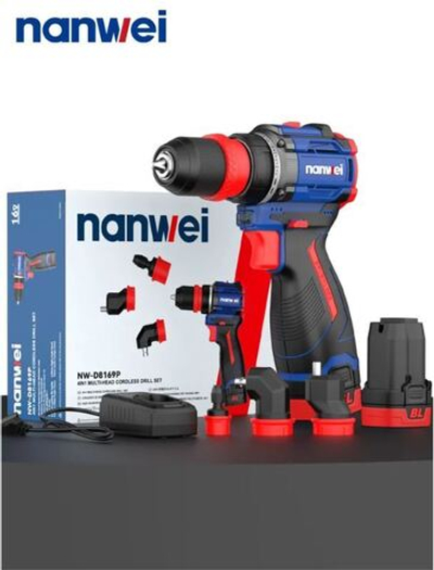 Шуруповерт NANWEI NW-D8169P 4в1, 2Ah*2, 16В, 45 Hm
