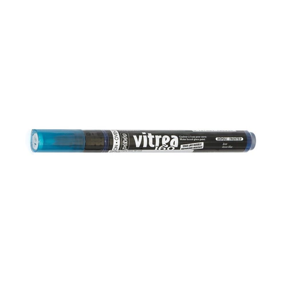 Маркер по стеклу Vitrea 160 иней 1.2 мм, перо круглое, 6 шт, 119095 лазурь, Pebeo