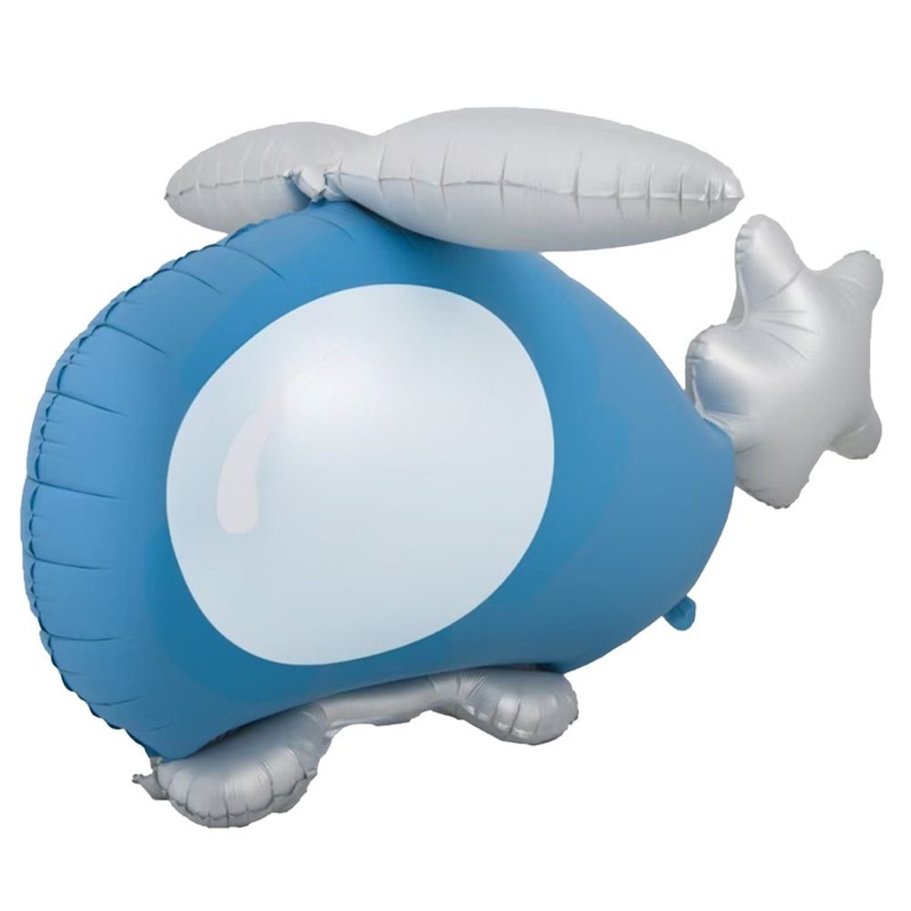 К 37" Вертолет голубой 3D, 1 шт К 37" Вертолет голубой 3D, 1 шт