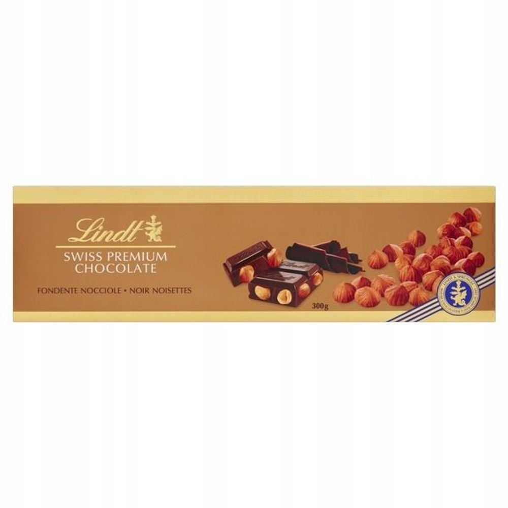 Шоколад Темный Lindt Swiss Premium Chocolate Dark с цельным обжаренным фундуком 300 г (из Финляндии)