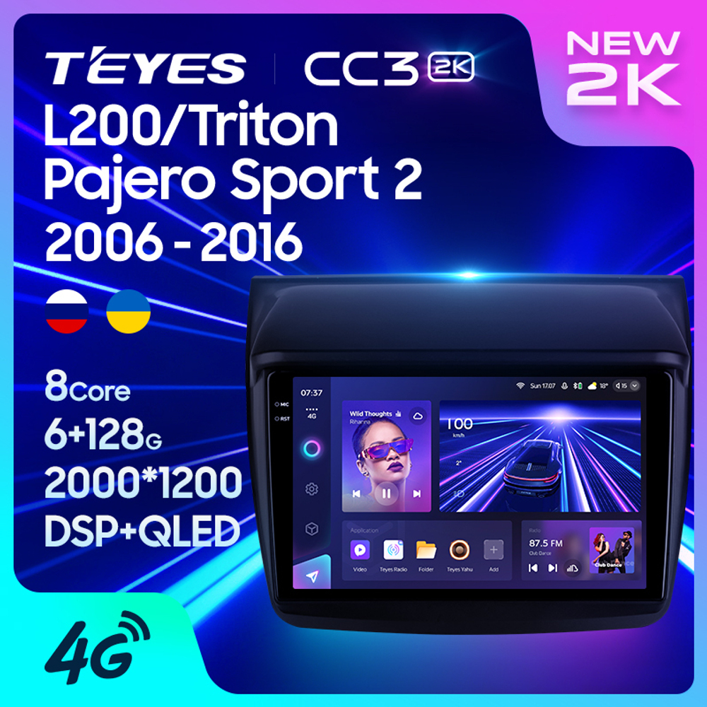 Teyes CC3 2K 9"для Mitsubishi Pajero Sport 2008-2016