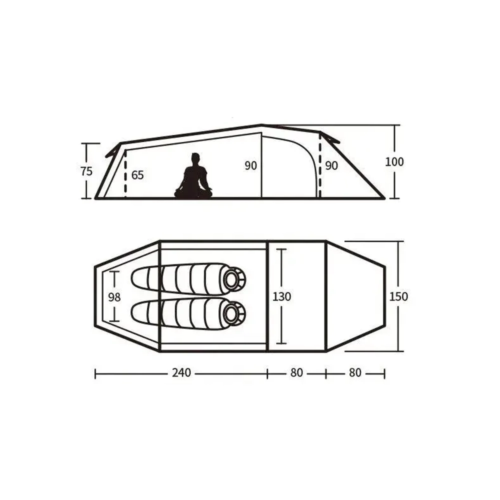 ПАЛАТКА NATUREHIKE 2-Х МЕСТНАЯ OPALUS NH20ZP001