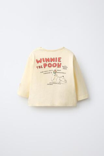 ZARA ЛОНГСЛИВ С ПРИНТОМ WINNIE THE POOH © DISNEY, ВАНИЛЬНЫЙ