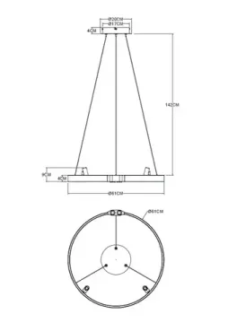 Подвесной светильник 30W 3000K A1993SP-30BK черный CESARE Arte Lamp