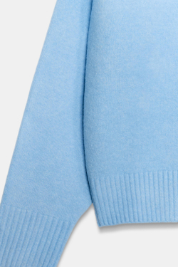 ZARA МЯГКИЙ СВИТЕР, ПАСТЕЛЬНО-СИНИЙ