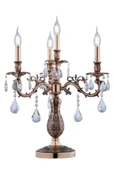 Лампа настольная NewRgy T1118/3+1E FGD+BK, 4×40 Вт, золотая и чёрная