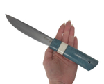 Нож Север, Bohler K340, рукоять кап клёна, кость, (бирюзовый)