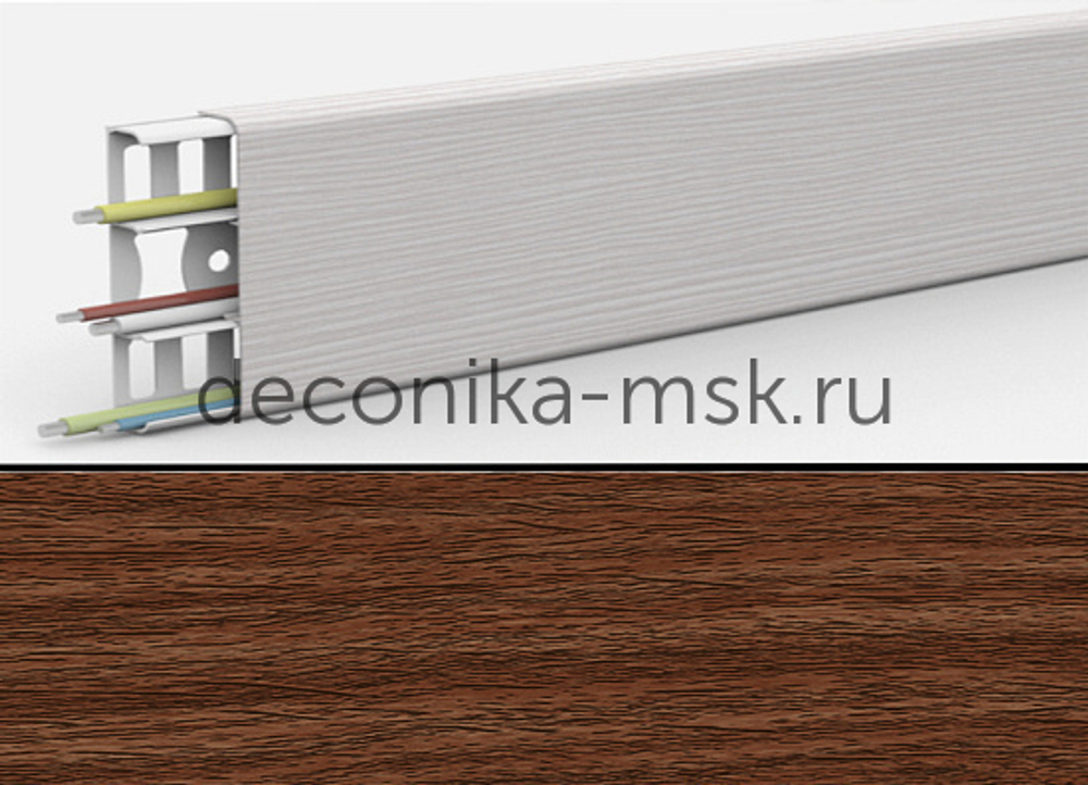 Наличник Деконика с Кабель-каналом 70мм, 291 Орех, 70х12х2200 мм, Deconika