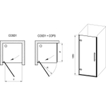 Душевая дверь Ravak Cool COSD1-80 X0VV40A00Z1 профиль Хром стекло Transparent