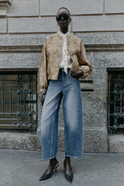 ZARA СТЕГАНЫЙ БОМБЕР, ЗОЛОТИСТЫЙ