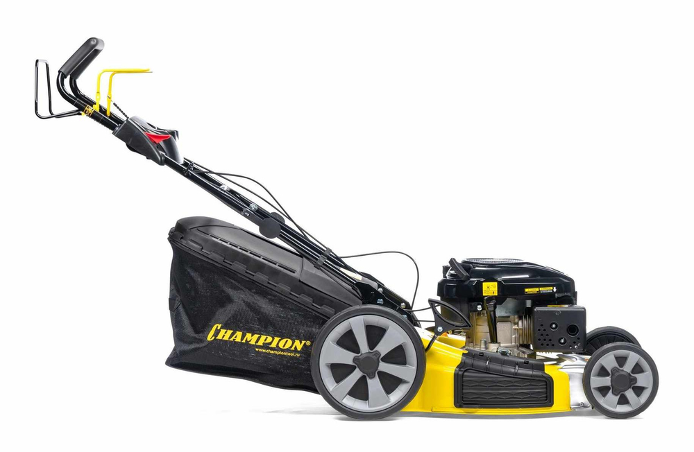 Газонокосилка CHAMPION LM5347 (PRO 4,4кВт привод 520мм 60л 20-80мм 1рычаг/8, 39кг 4в1)