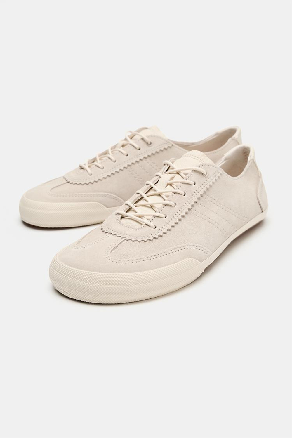 ZARA ЗАМШЕВЫЕ КРОССОВКИ BAREFOOT, ПЕСОЧНО-КОРИЧНЕВЫЙ