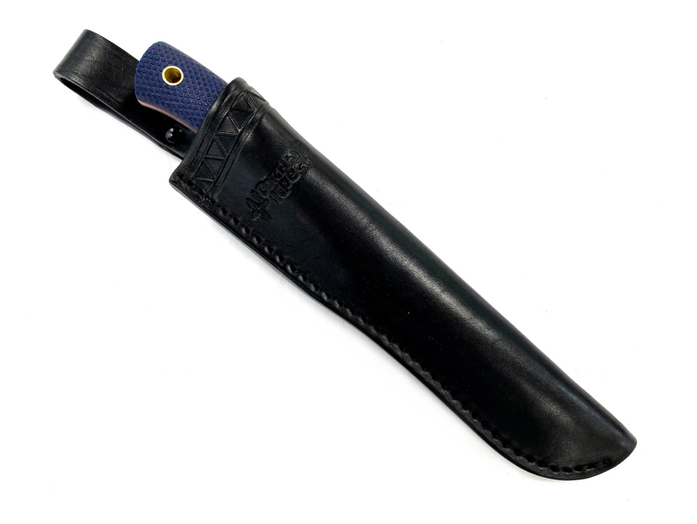 Нож ТКК (2,5), N690, микарта синяя, насечка, 243.0756