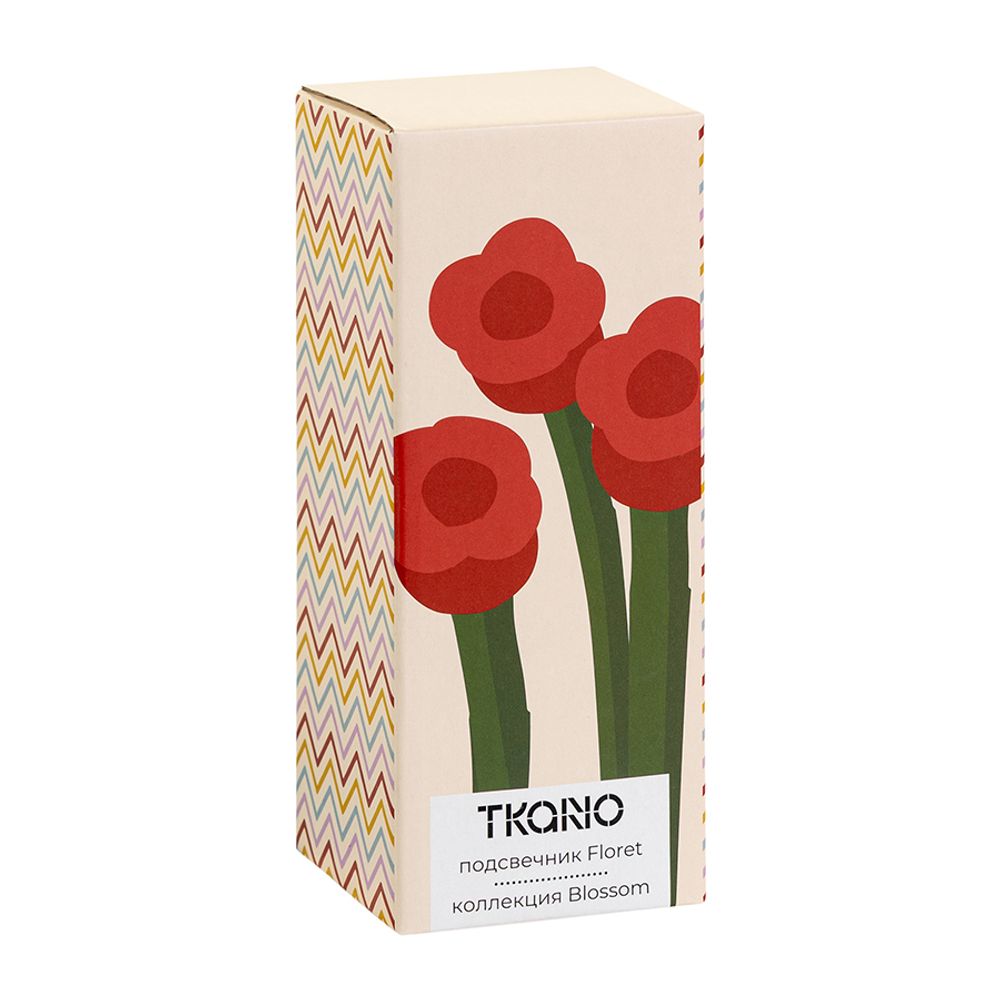 Подсвечник Floret красного цвета из коллекции Blossom, 18 см