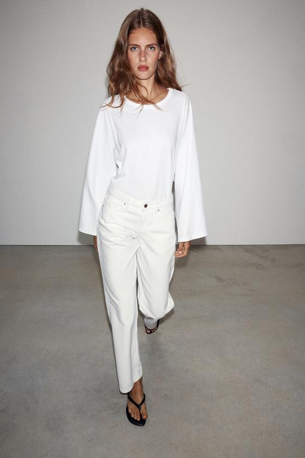 ZARA ДЖИНСЫ Z1975 REGULAR С НИЗКОЙ ПОСАДКОЙ, БЕЛЫЙ