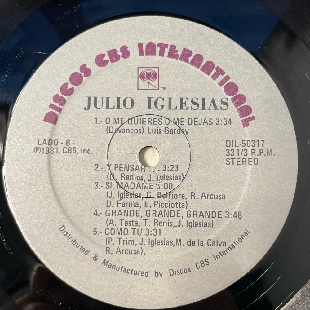 Винтажная виниловая пластинка LP Julio Iglesias De Nina A Mujer (США 1981)