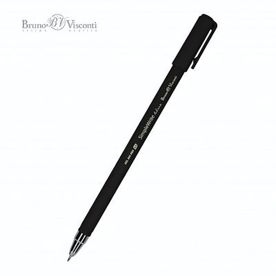 Ручка гелевая 0.5 мм, синяя "SimpleWrite black" (BrunoVisconti)