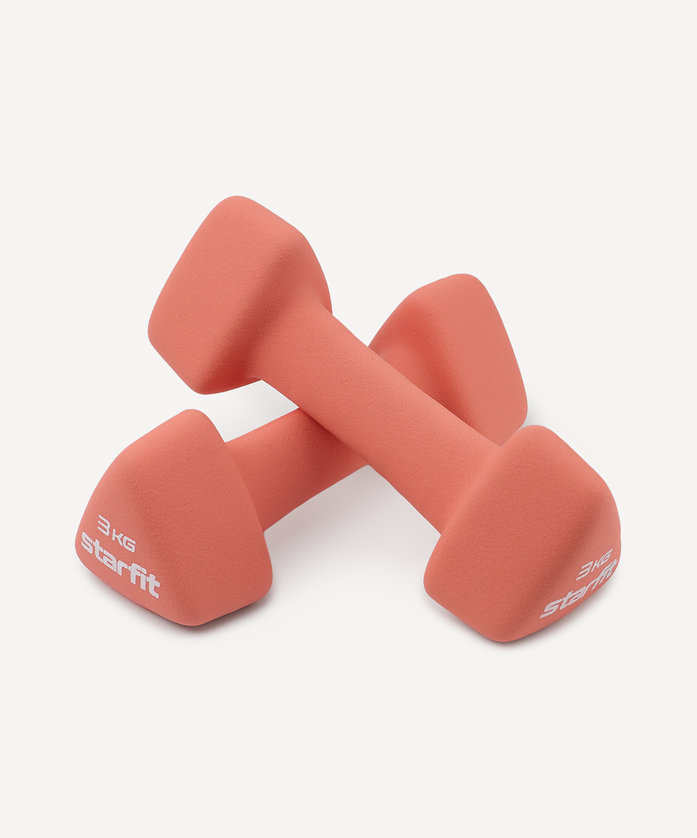 Гантель неопреновая STARFIT DB-205 3 кг, коралловый, пара
