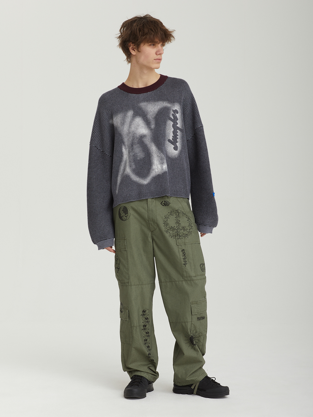 Мужской Свитер Two Tone Rib Knit