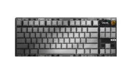 Wuque ZOOM TKL DYNA Frosted Clear, механическая клавиатура на белом фоне