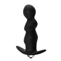 Чёрная фигурная анальная вибропробка 12см Lola Games First Time Spiral Anal Plug 5008-03lola