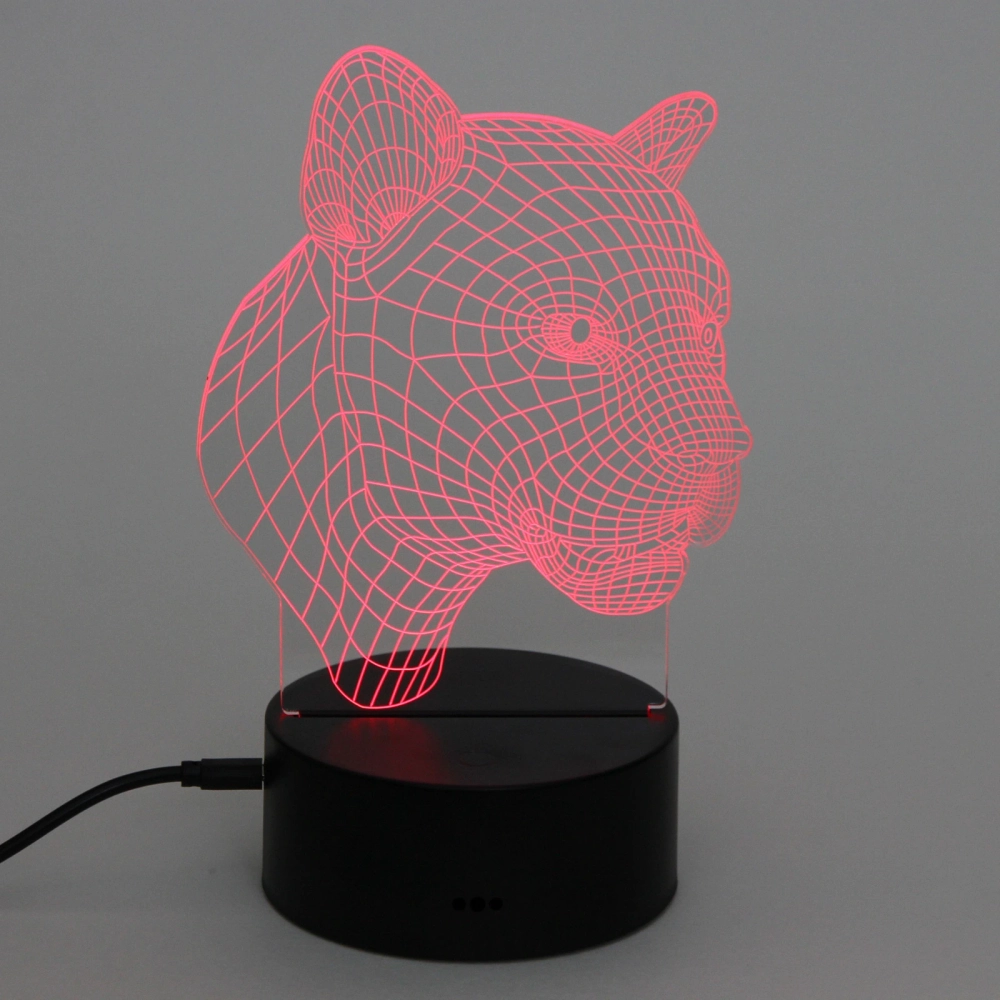 Светильник ночник «3D-Пантера» на пластиковой подставке, с включателем USB
