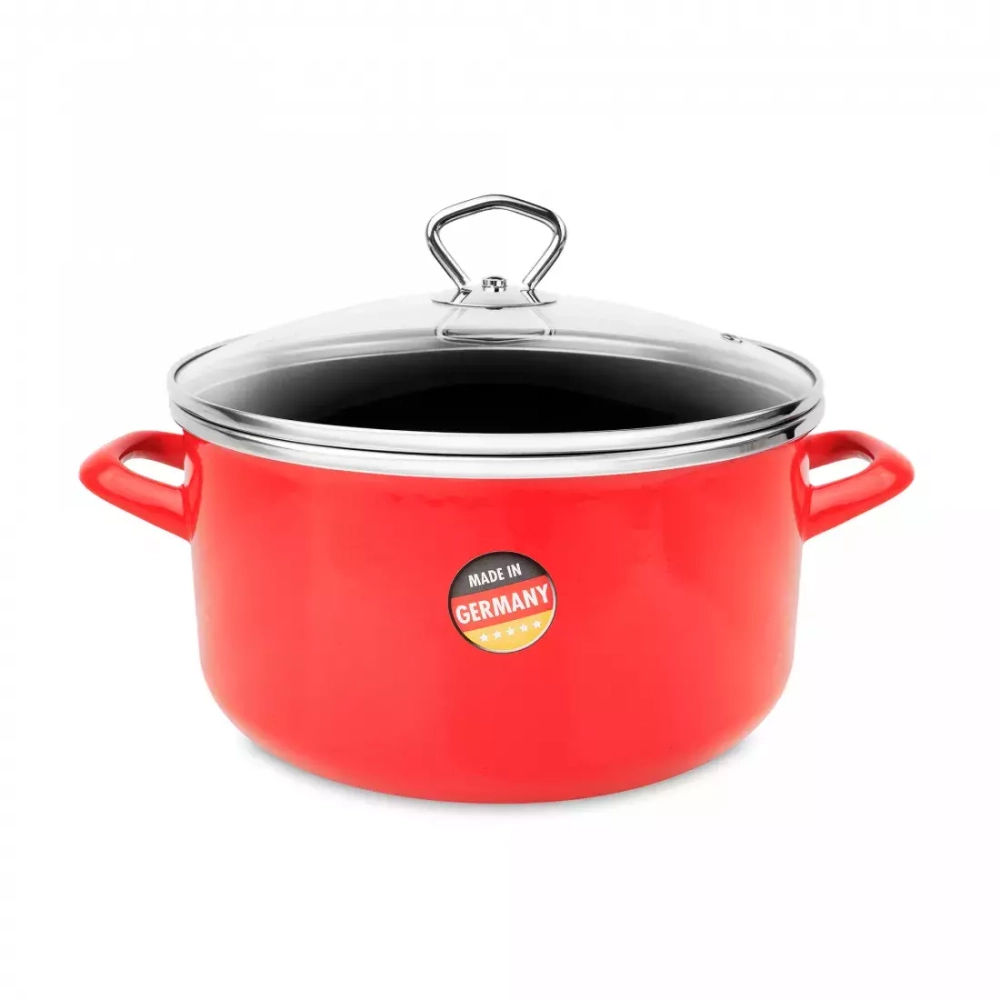 Кастрюля с крышкой 6.1л Kochstar Primus lava red