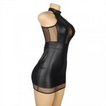 Кожаное платье Ohyeah с сетчатыми вставками, XL-2XL