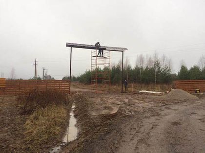 Монтаж арочного элемента въездной группы «Усадьбы Романово»