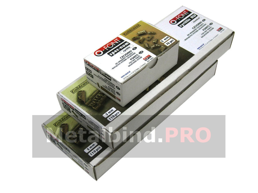 Комплект шрифтов для горячего тиснения OPUS O.FONT Latin Masterset 9 mm Буквы и цифры Английский язык  (English lang.)2+1