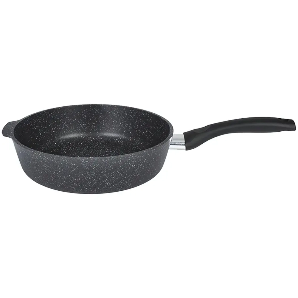 Сковорода глубокая 22см с ручкой «Granit» (black) сггч220а
