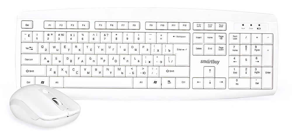 Комплект беспроводной Smartbuy SBC-212332AG-W White клавиатура+мышь