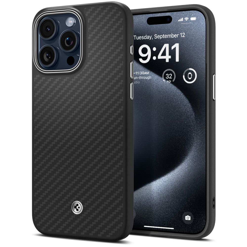 Чехол Spigen ENZO ARAMID MAG Magsafe iPhone 15 PRO MATTE BLACK