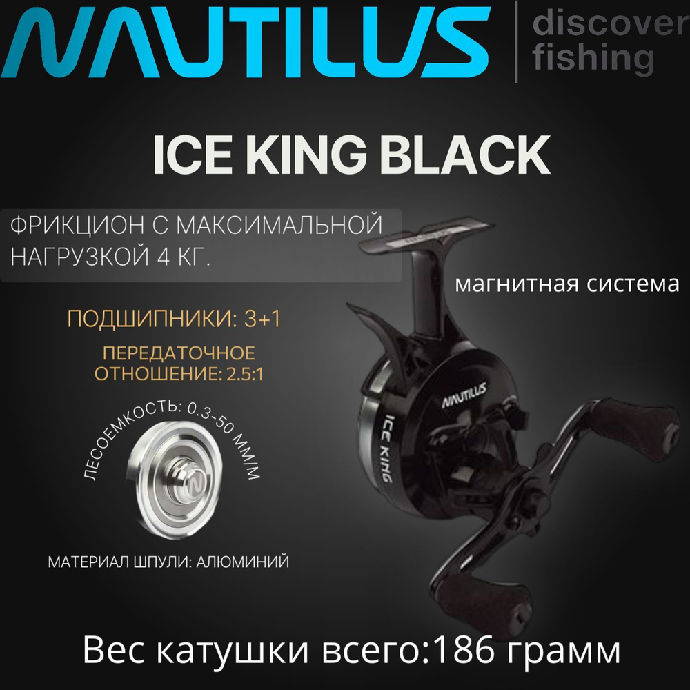 Катушка зимняя Nautilus Ice King Black