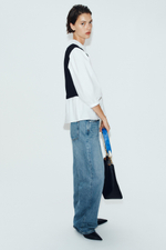 КОМБИНИРОВАННАЯ РУБАШКА ИЗ ПОПЛИНА — ZARA