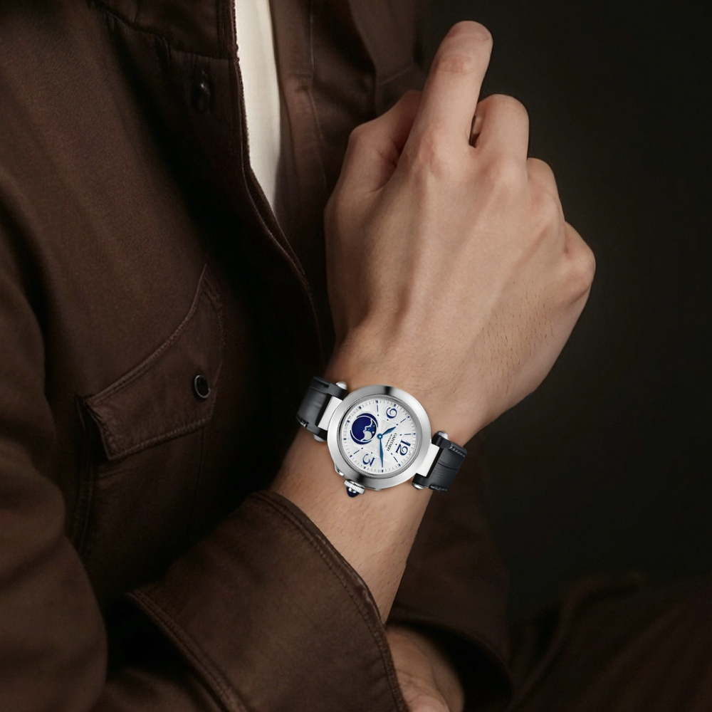 CARTIER PASHA DE Automatic Mechanical Movement 100m Water Resistance Men"s Watch 41mm White Dial