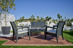 Диван пластиковый плетеный двухместный с подушкой Siesta Contract Miami Lounge Sofa, антрацит