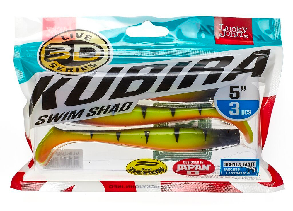 Виброхвосты LJ 3D Series KUBIRA SWIM SHAD 5,0in (12,50)/PG14 3шт.