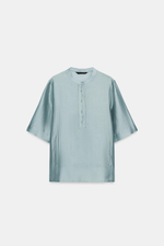 СТРУЯЩАЯСЯ БЛУЗА С КОРОТКИМИ РУКАВАМИ — ZW COLLECTION — ZARA