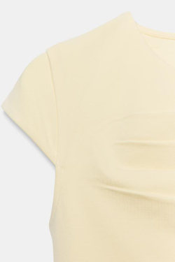 ZARA ТОП С ВЫРЕЗОМ И ДРАПИРОВКОЙ, ЖЕЛТЫЙ