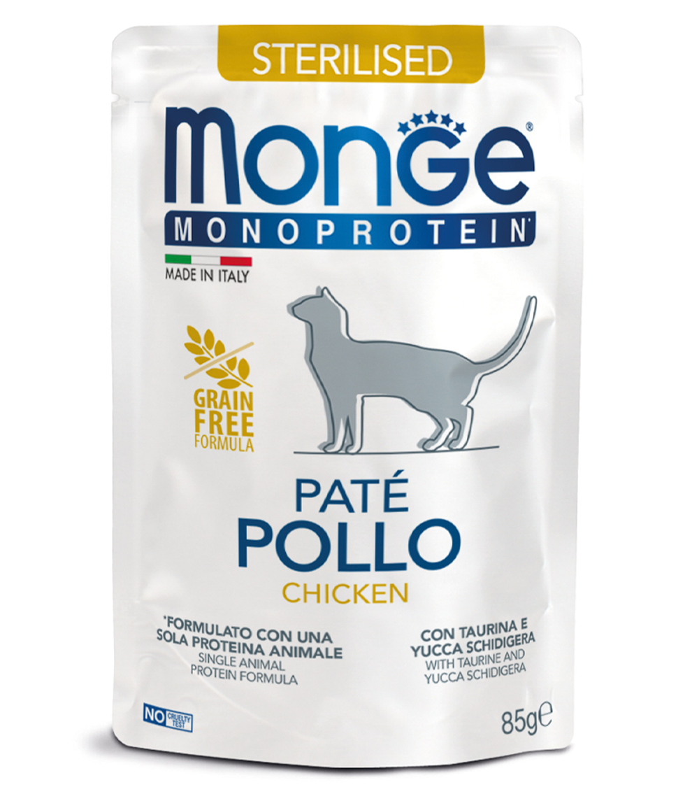 Монж Cat Monoprotein Для стерилизованных кошек Курица 85гр.