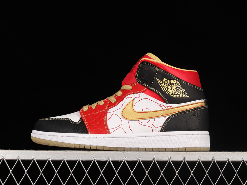 Купить кроссовки Nike Air Jordan 1 Mid XQ White Black Sport Red в баскетбольном магазине futbasket.ru