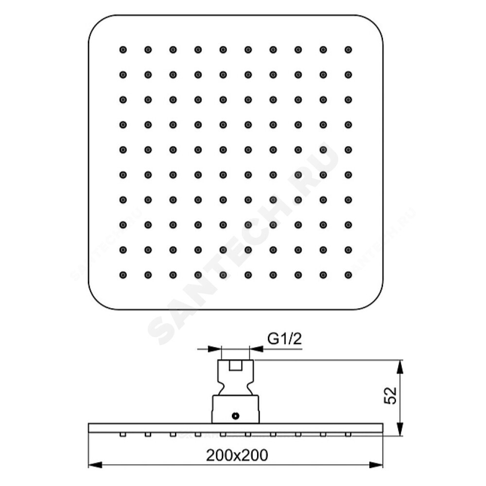 Душ верхний 200х200мм Ideal Standard B0024XG