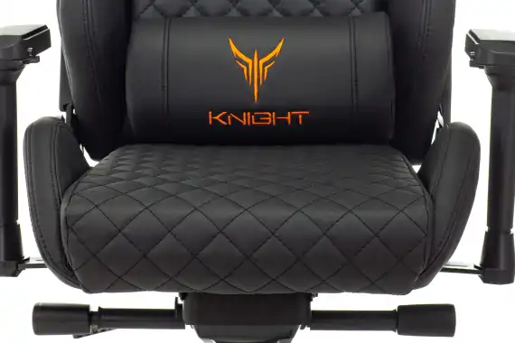 Кресло игровое Knight TITAN черный ромбик экокожа с подголов. крестов. металл