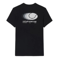 Мужская теннисная футболка Lacoste Ultra Dry Printed Sport - black/patisson
