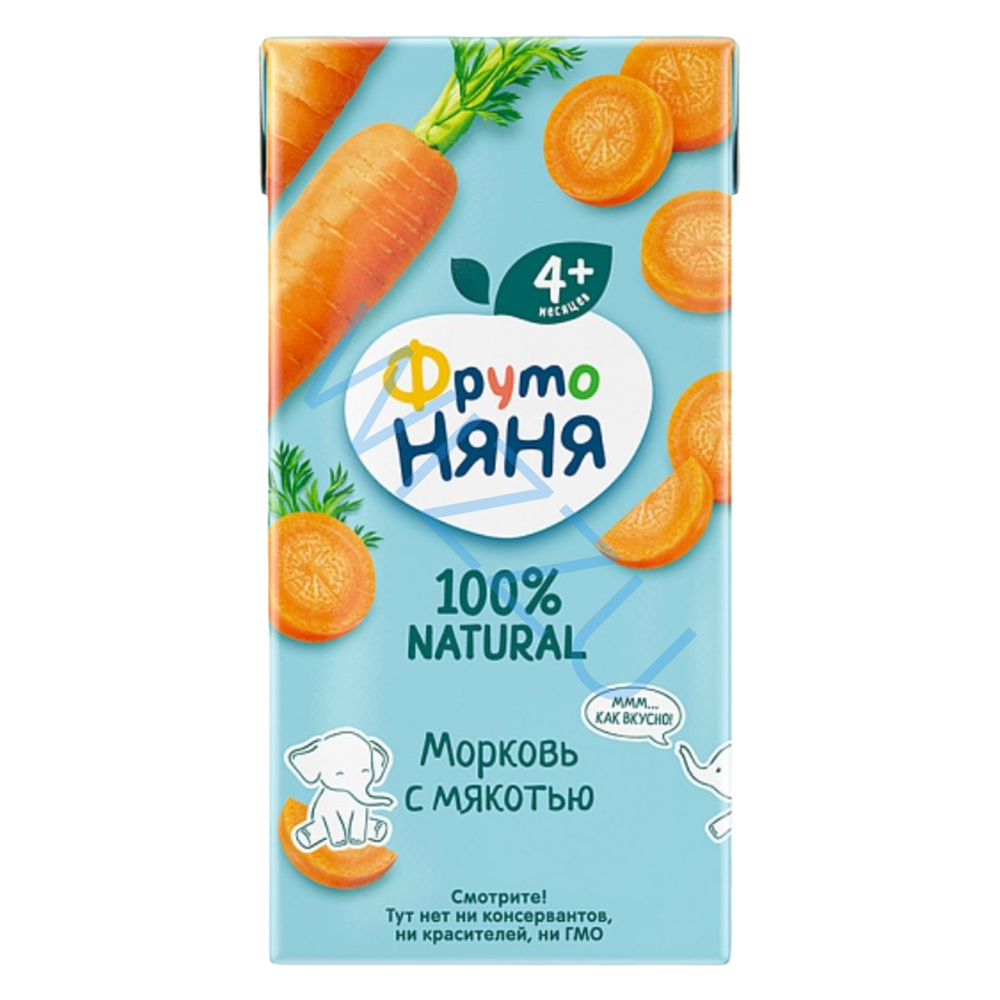 Нектар морковный ФрутоНяня с мякотью, 200 мл