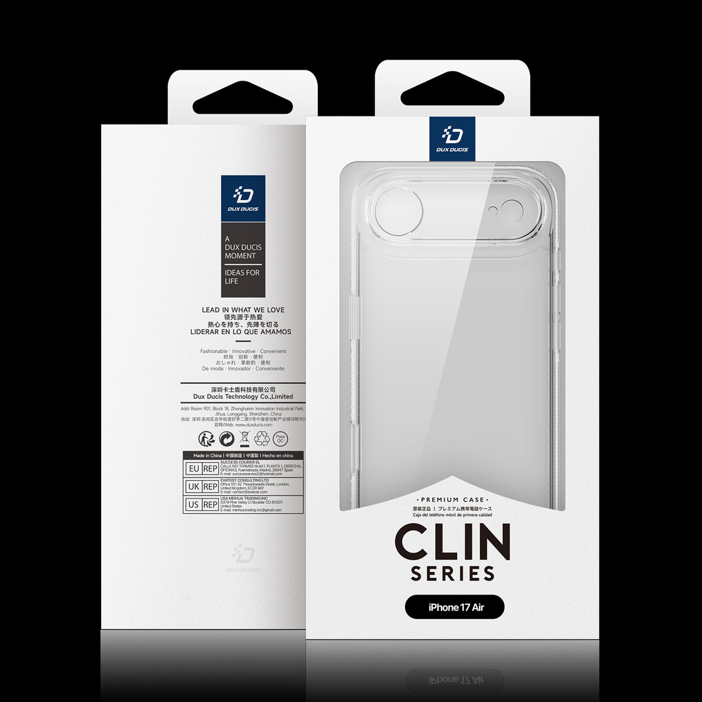 Усиленный прозрачный чехол от Dux Ducis для iPhone 17 Air, серия Clin Series Case