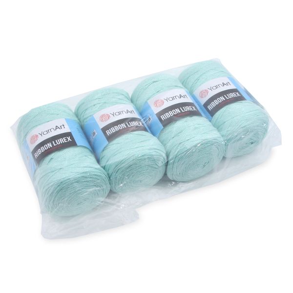 Пряжа YarnArt (ЯрнАрт) Ribbon Lurex / уп.4 мот. по 250 г, 110м, 738 светлая бирюза