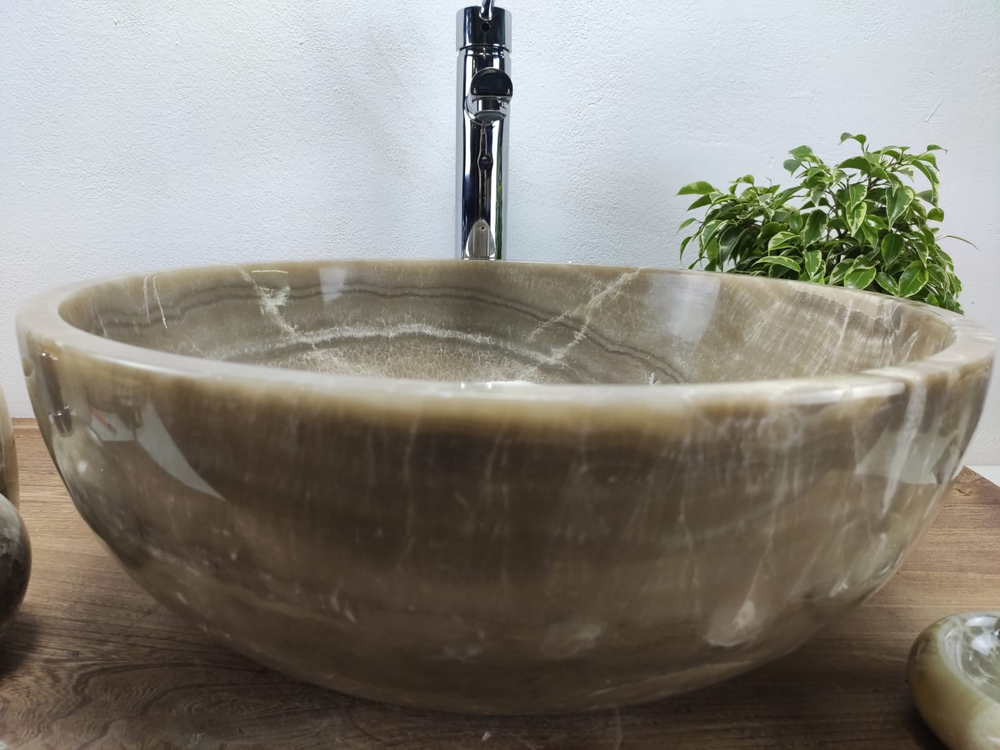 Раковина из оникса Bowl Grey BO-81041 45x45x17 из натурального камня