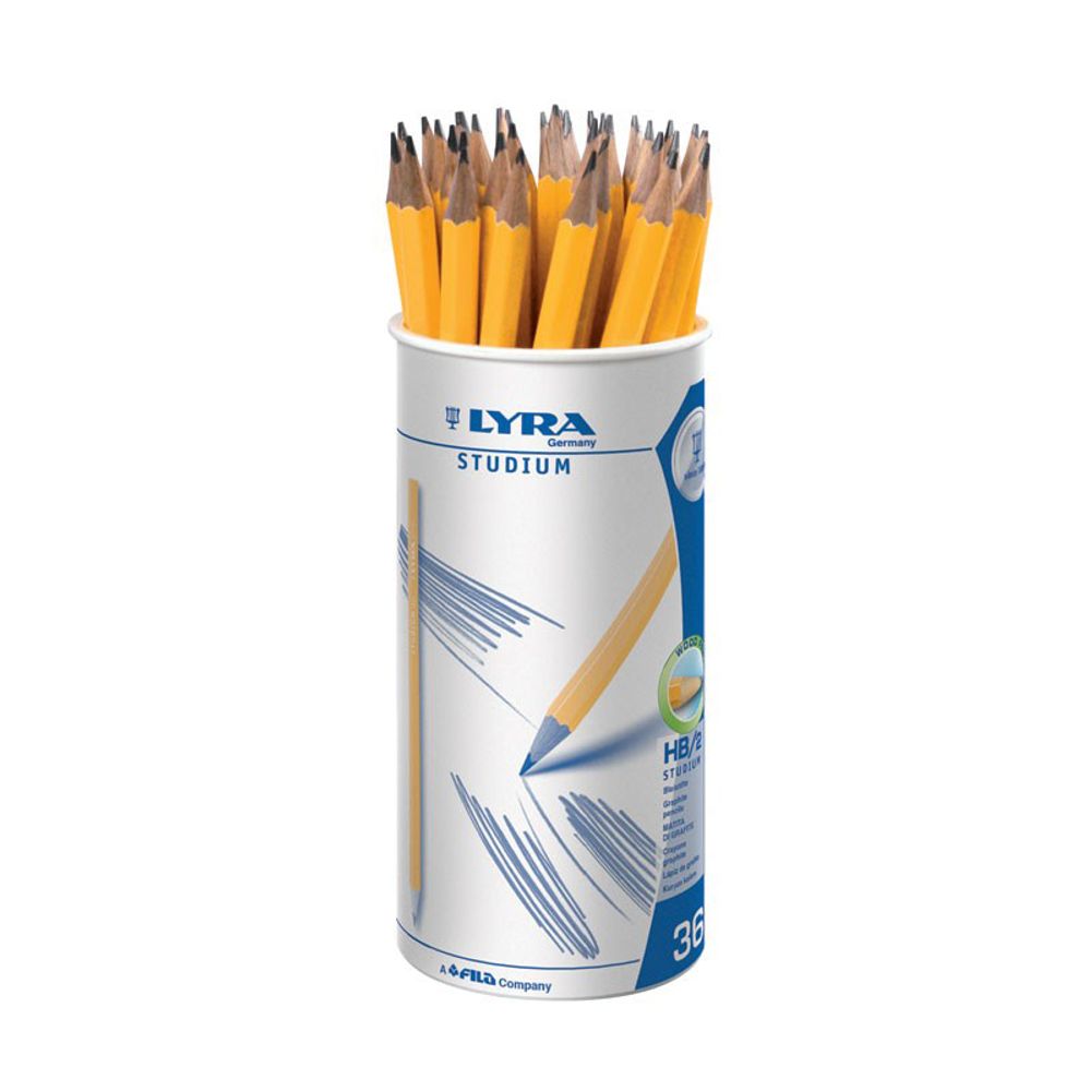 Карандаш чернографитный в тубусе STUDIUM заточенный 36 шт, HB, Lyra L1273360